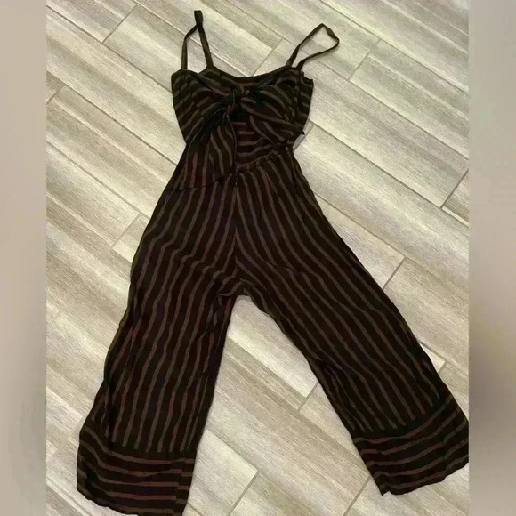 FAITHFULL THE BRAND | Guanabo Jumpsuit in Espresso Mazur Stripe, Size Medium - Picture 5 of 9